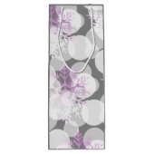 雪の星 – 白、ティール（緑がかった色）、紫 – ワイン抱き枕 ワインギフトバッグ (裏面)