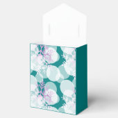 雪の星 – 白、紫、ティール（緑がかった色） – お気に入りバッグ フェイバーボックス (オープン)