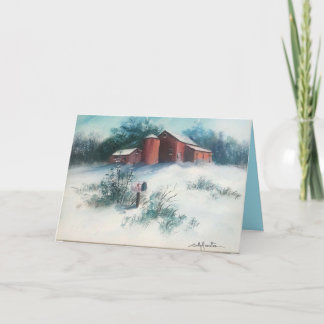 雪の景絵画観素朴農場 カード