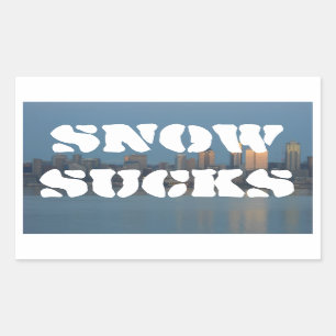 雪の最低 長方形シール