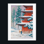 雪の最勝院, 川瀬巴水, 木版画 ポストカード<br><div class="desc">川瀬巴水 Hasui Kawase（1883年5月18日 - 1957年11月7日）は、日本の芸術家でした。 彼は、新版画（shin-hanga）運動の最も著名な版画デザイナーの一人でした。 出典：ウィキペディア</div>