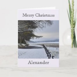 雪の朝のクリスマス カード