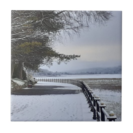 雪の朝のセラミックタイル タイル (正面)