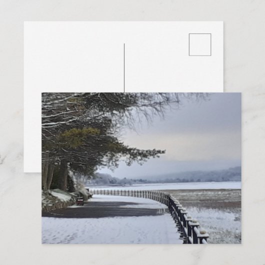 雪の朝はがき ポストカード (正面/裏面)