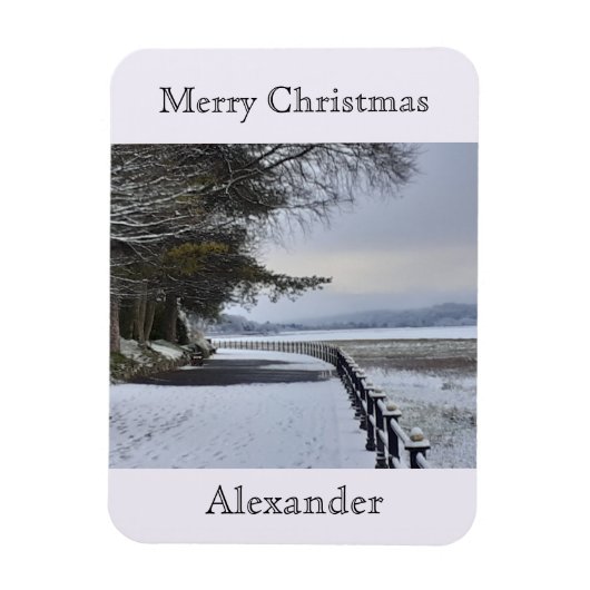 雪の朝フレキシブル マグネット (縦)