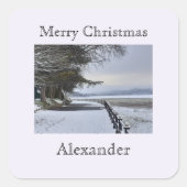 雪の朝 スクエアシール (正面)