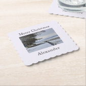 雪の朝 ペーパーコースター (アングル)