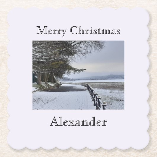 雪の朝 ペーパーコースター (正面)