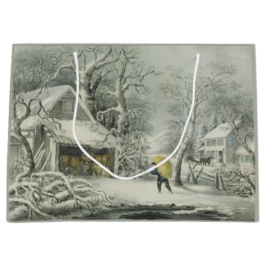 雪の朝 ラージペーパーバッグ (正面)