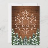 雪の木々が並ぶ森の農村部　ピンのある楽しいクリスマスパーティー 招待状 (裏面)