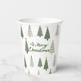 雪の木々の下で – クリスマス 紙コップ