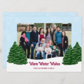 雪の木々冬景色のホリデーカード シーズンカード (正面/裏面)