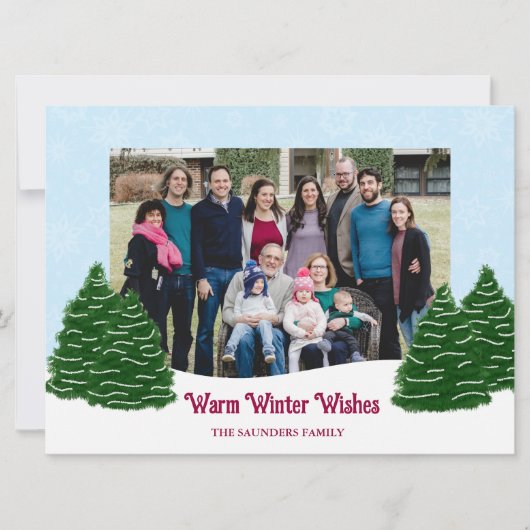 雪の木々冬景色のホリデーカード シーズンカード (正面)