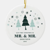 雪の木さん&さんパーソナライズされたの1回目 セラミックオーナメント (正面)