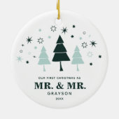 雪の木さん&さんパーソナライズされたの1回目 セラミックオーナメント (裏面)