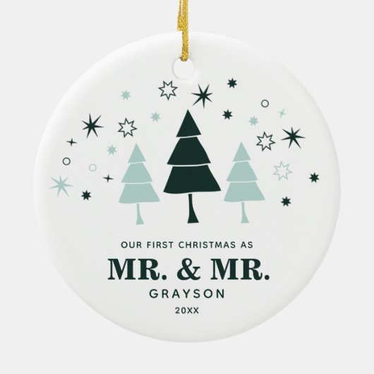 雪の木さん&さんパーソナライズされたの1回目 セラミックオーナメント (裏面)