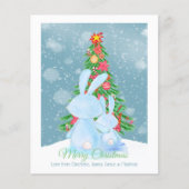 雪の木でクリスマスバニーウサギを予算 (正面)