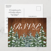 雪の木とフォレストカントリー松のRSVP招待状 ポストカード (正面/裏面)