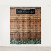 雪の木とフォレストカントリー・アニバーサリー写真 タペストリー (正面)