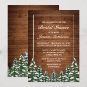 雪の木とフォレストカントリー パイン ブライダルシャワー 招待状 (正面/裏面)