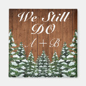 雪の木と松の森まだ記念日を行う マグネット (正面)