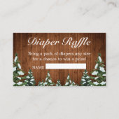 雪の木と森のカントリーパインおむつラッフル エンクロージャーカード (正面)