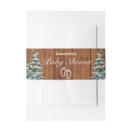 雪の木と森のカントリーパインベビーシャワー 招待状ベリーバンド