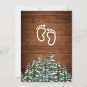 雪の木と森のカントリーパインベビーシャワー 招待状 (裏面)