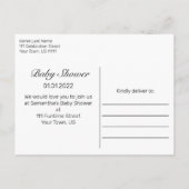 雪の木と森のカントリーパインベビーシャワー 案内ポストカード (裏面)