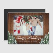 雪の木と森の写真ハッピーホリデーグリーティング (正面/裏面)