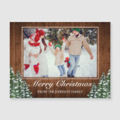 雪の木と森の写真メリークリスマスグリーティング (正面)