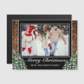 雪の木と森の写真メリークリスマスグリーティング (正面/裏面)