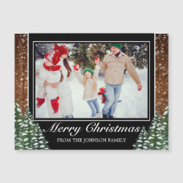 雪の木と森の写真メリークリスマスグリーティング