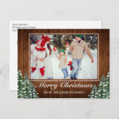 雪の木と森の写真メリークリスマスグリーティング 案内ポストカード (正面/裏面)