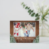 雪の木と森の写真メリークリスマスグリーティング 案内ポストカード (スタンド正面)