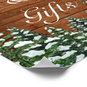 雪の木と森の国のカードのギフト結婚ズ ポスター (角)