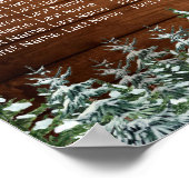 雪の木と森の国の結婚式のシーティングチャート ポスター (角)