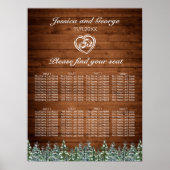 雪の木と森の国の結婚式のシーティングチャート ポスター (正面)