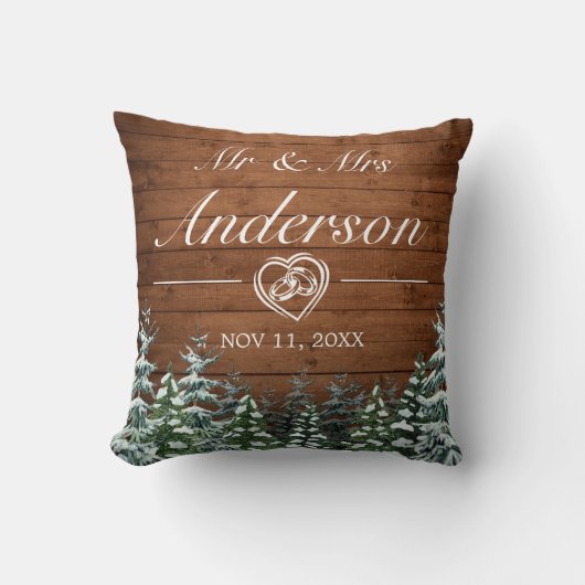 雪の木と森の国の結婚式 クッション (正面)