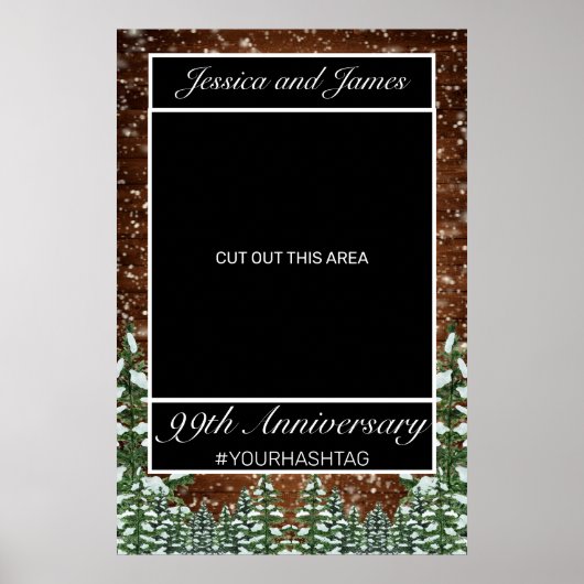 雪の木と森の国の記念日フォトプロップ ポスター (正面)