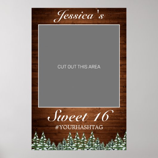 雪の木と森の田舎の松の甘い16フォトプロップ ポスター (正面)