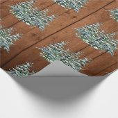 雪の木と森の田舎の松メリークリスマス ラッピングペーパー (角)