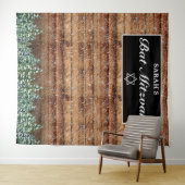 雪の木と森バルミツワー写真背景 タペストリー (インサイチュ(横))