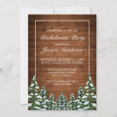 雪の木と森林のカントリー独身最後の夜 招待状 (正面)