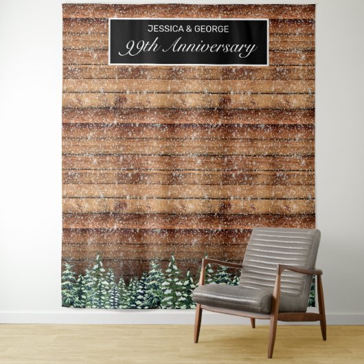 雪の木と森林の国 記念写真 タペストリー (インサイチュ)