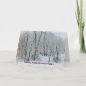 雪の木と雪が降るクリスマスカード カード (正面)