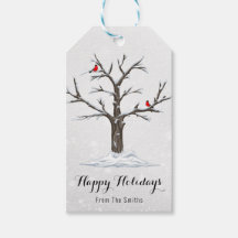 雪の木に赤い（鳥）ショウジョウコウカンチョウの鳥のイラスト