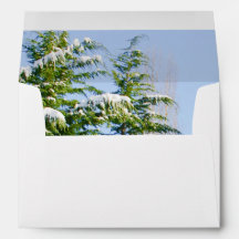 雪の木に、あなたの差出人住所かわいらし。