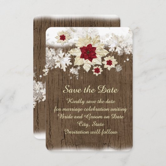 雪の木のクリスマス日付を保存 セーブザデート (正面/裏面)