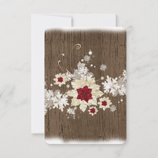 雪の木のクリスマス日付を保存 セーブザデート (裏面)